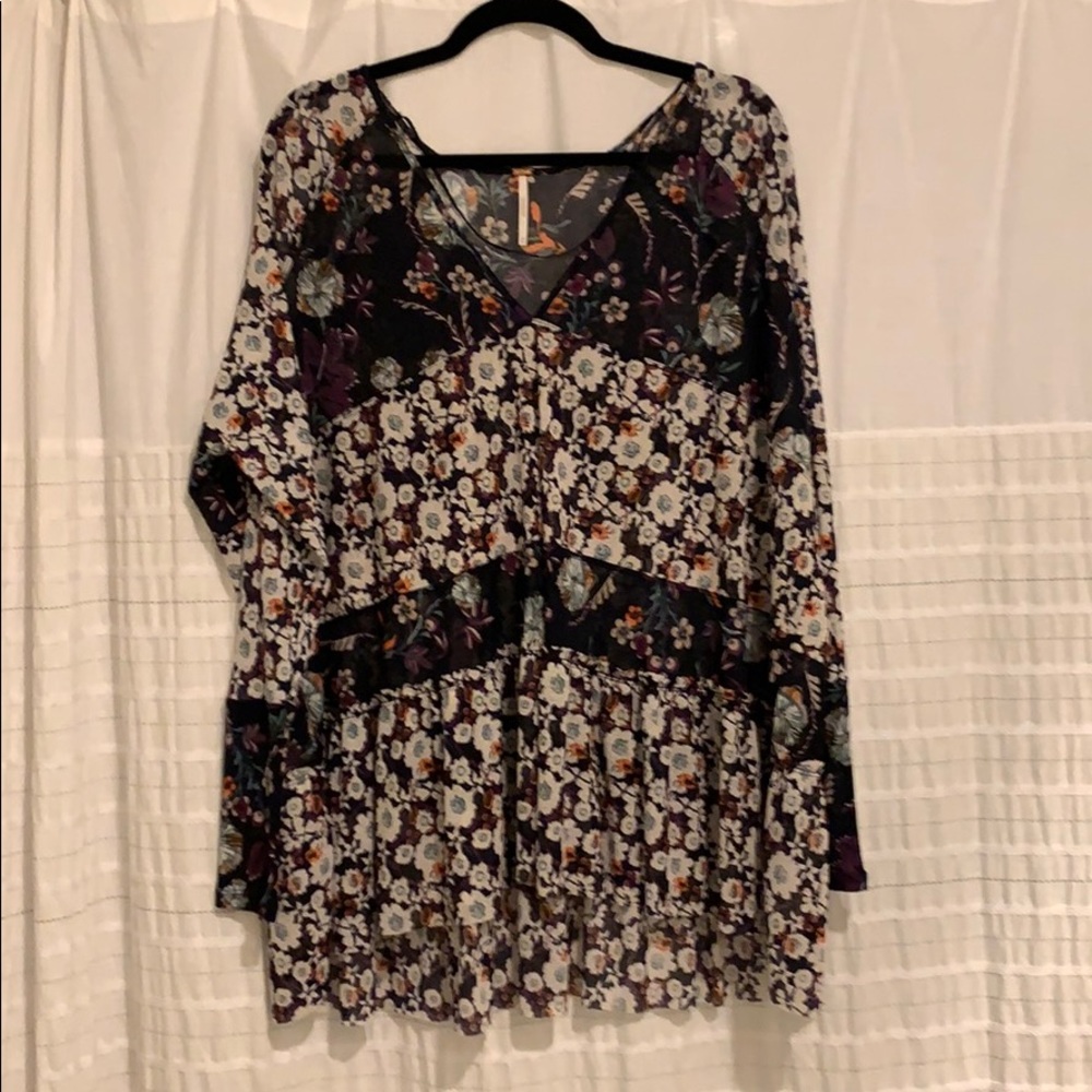 Free People Sheer Long Sleeve Top
